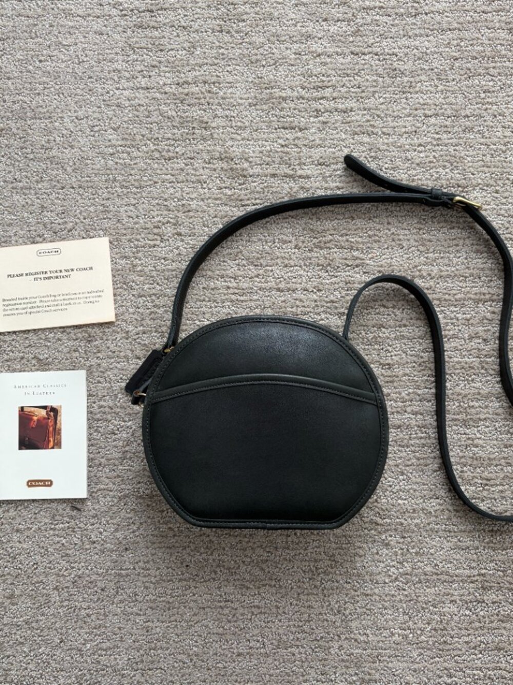 1990s COACH 9901 CHESTER BAG Crossbody Shoulder Strap in Dark Forest Green